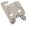 Silver steel hoop earring with heart charm