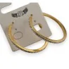 Gold-plated steel hoop earring with thin rhinestone