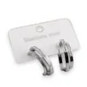 Silver-plated steel triple half-hoop earring with rhinestones