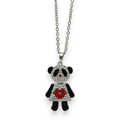 Collana fantasia panda con strass