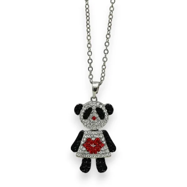 Collana fantasia panda con strass