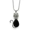 Colar de fantasia gato preto brilhante