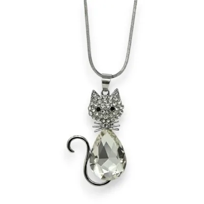 Modische Katzenkette mit glitzerndem Stein