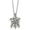 Collier Tortue Argenté avec Cristaux - Bijou Fantaisie Élégant | Mode Tendance