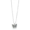 Silver Butterfly Fantasy Necklace with Grey Stones and Rhinestones | Trendy Fashion