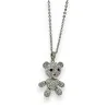 Collar de fantasía osito de peluche con brillantes blancos