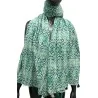 Foulard Arabesque Vert | Étole Motif Oriental 100% Coton | Mode Tendance