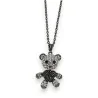 Collana fantasia argentata grigio scuro orsacchiotto strass