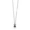 Modische Strass-Halskette mit Teddybär-Anhänger in Silber | Trendy Modeschmuck