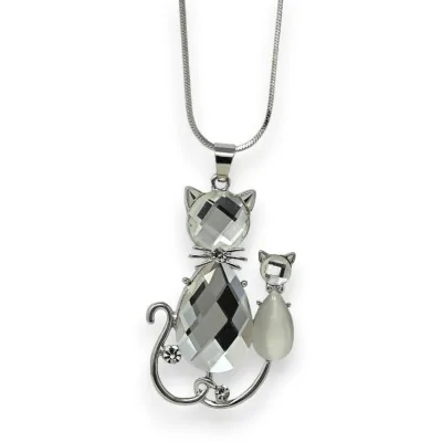 Collana lunga fantasia gatto e il suo cucciolo