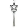 Collana lunga argentata con stella cadente