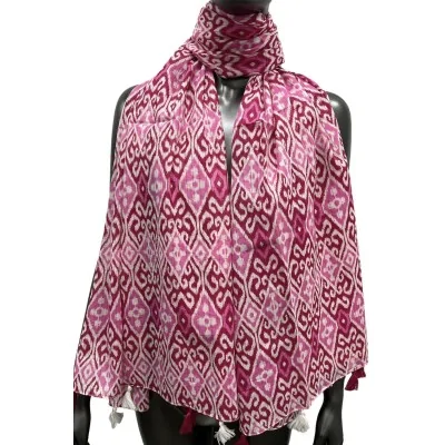 Arabesque scarf in Pink and Burgundy