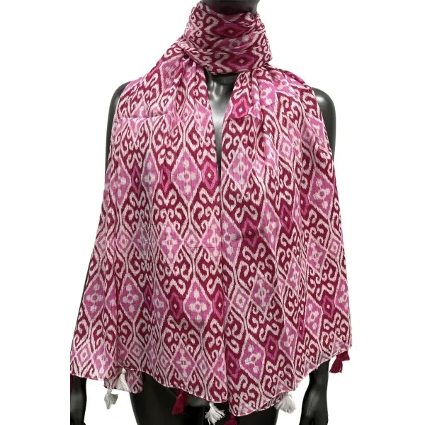 Lenço arabesco Rosa e Bordô