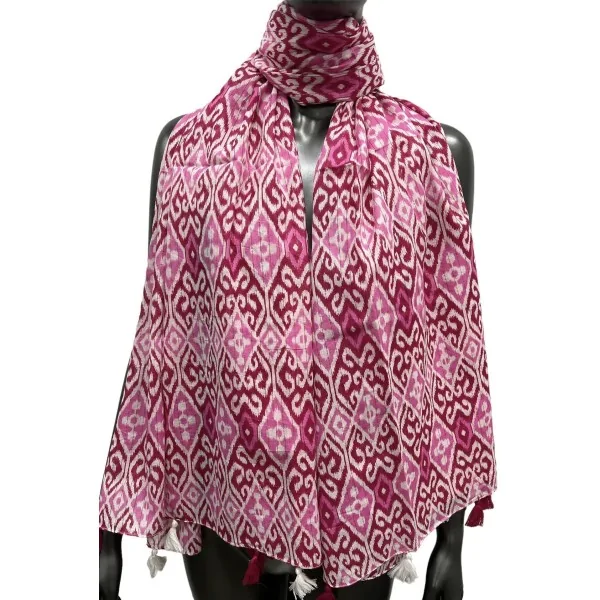 Pañuelo arabesco Rosa y Burdeos