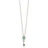 Collar Llave de la Felicidad Verde Agua | Colgante Corazón Dorado Elegante