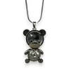 Colar fantasia de metal cinza com ursinho