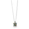 Collar de Fantasía Tortuga Multicolor | Joya Plateada Original Moda Tendencia