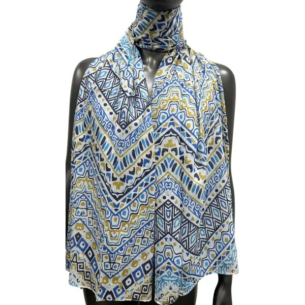 Pañuelo étnico en tonos azules