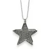 Silver-plated star necklace with double rhinestone detail