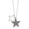 Collier Fantaisie Étoile Double Strass Argenté | Bijou Tendance Femme