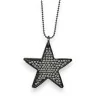 Colar fantasia de metal cinza escuro com estrela dupla de strass