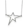Lange asymmetrische Stern-Halskette mit Strass-Steinen, silberfarben