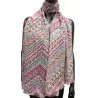 Lenço étnico rosa e verde