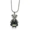 Collana fantasia lunga argentata orsetto bambina strass