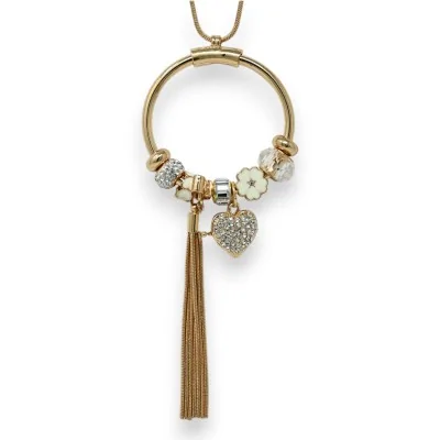 Collier fantaisie long doré...