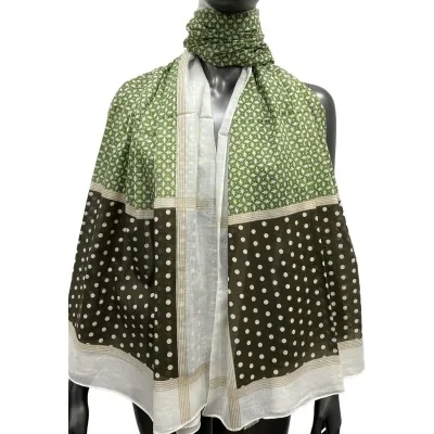 Ethnic scarf with shades of green