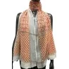 Orange scarf with floral pattern