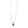 Collar de Fantasía Corazón de Cerámica y Estrás | Joya Elegante Plateada