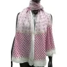 Foulard con motivi floreali di tendenza color lampone