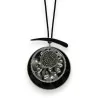 Collana fantasia argentata con 3 cerchi sovrapposti leopardati