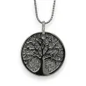 Collar largo de fantasía plateado con árbol de la vida brillante