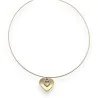Goldfarbene doppelte Herz-Choker-Halskette
