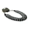 Black and Silver Crystal Choker Necklace - Elegant Adjustable Jewelry