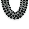 Collier Ras de Cou Cristal Noir et Argenté - Bijou Élégant Ajustable