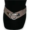 Taupe Accordion Design Elastic Belt | Women's Fashion Accessory One Size Fits All