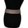 Taupe Accordion Design Elastic Belt | Women's Fashion Accessory One Size Fits All
