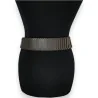 Khakifarbener elastischer Gürtel mit Akkordeondesign | Verstellbares Modeaccessoire für Damen