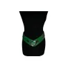 Green elastic accordion belt | Trendy adjustable fashion accessory