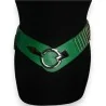Grüner elastischer Akkordeon-Gürtel | Trendiges verstellbares Mode-Accessoire