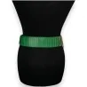 Ceinture élastique verte accordéon | Accessoire mode ajustable tendance