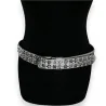Ceinture femme blanche cloutée style rock - Accessoire mode tendance