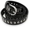 Ceinture noire femme cloutée strass | Accessoire mode rock chic élégant
