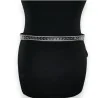 Ceinture noire femme cloutée strass | Accessoire mode rock chic élégant