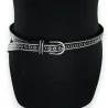 Schwarzer Damengürtel mit Nieten und Strass | Elegantes, schickes Rock-Modeaccessoire