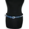 Cinturón azul con tachuelas para mujer estilo rock - Accesorio de moda tendencia
