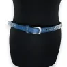 Cinturón azul con tachuelas para mujer estilo rock - Accesorio de moda tendencia